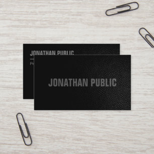Elegant Professional Template Black Leather Look Business Card