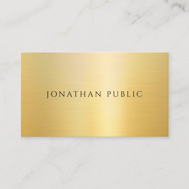 Elegant Professional Template Faux Gold Semi Gloss Business Card (Front)