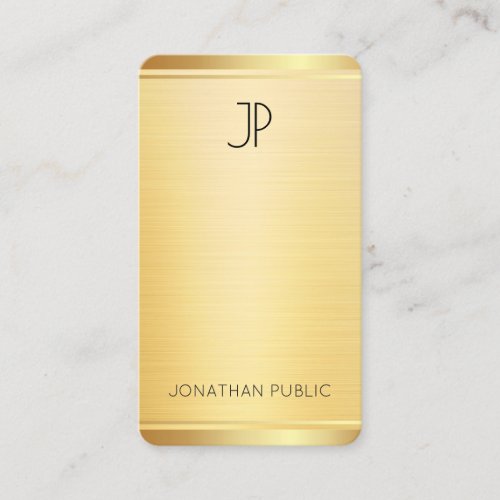 Elegant Professional Template Faux Gold Vertical Business Card