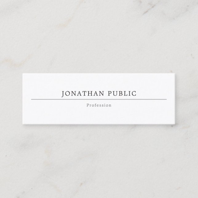 Elegant Professional Template Modern Minimalist Mini Business Card (Front)