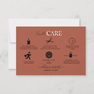 Elegant Professional Terracotta Candle Care Thank You Card