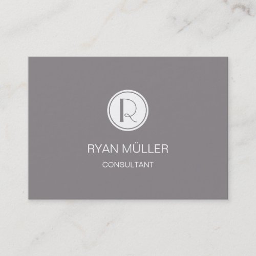 Elegant Professional Titanium and Monogram Business Card