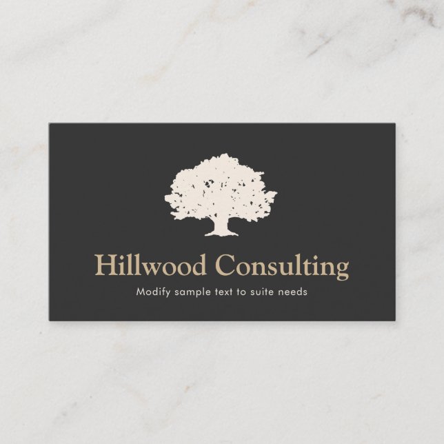 Elegant Professional  Tree Logo Business Card (Front)