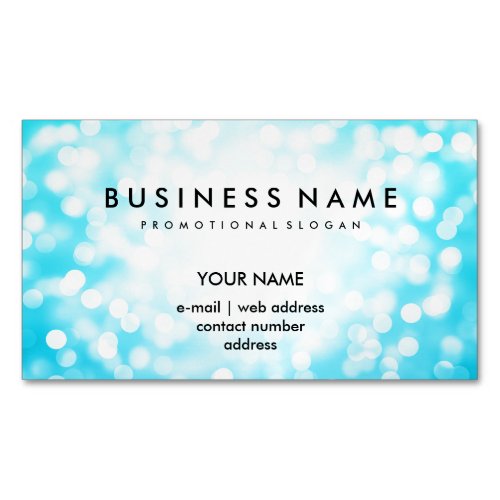 Elegant Professional Turquoise Glitter Lights Magnetic Business Card
