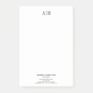 Elegant Professional Two Monogram Business Post-it Notes