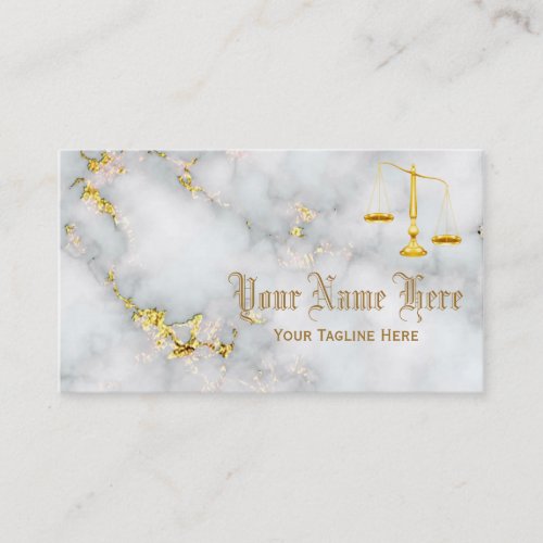 Elegant Professional White and Gold Marble Business Card