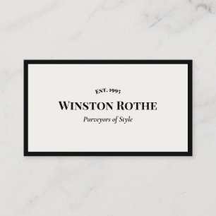 Elegant Professional White Black Border Business Card