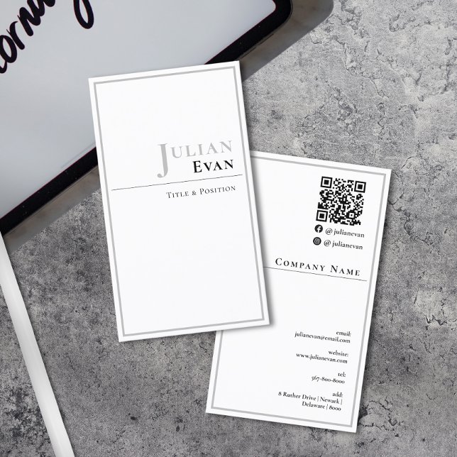 Elegant Professional White Business Card (Elegant Professional White Business Card)