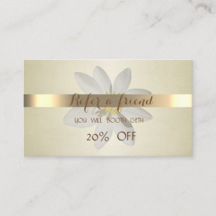 Elegant Professional,White Daisy Referral Card
