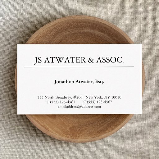 Customizable Elegant Professional White Lawyer Business Card