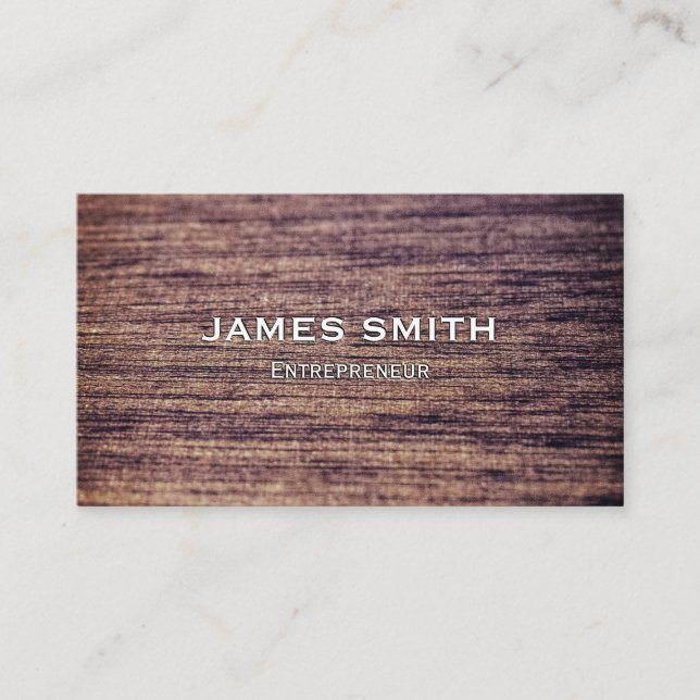 Elegant&Professional Wood Finish Business Card (Front)
