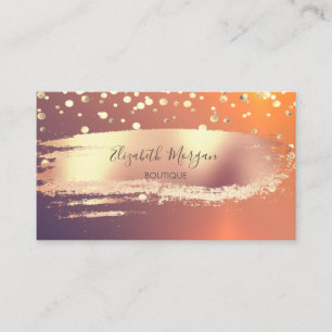 Elegant Professsional,Gold Confetti, Brush Stroke Business Card
