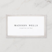 Elegant Professsional White with Silver Border Business Card (Front)