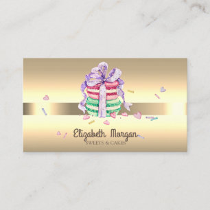 Elegant Proffesional Macarons Sweets Bakery Business Card
