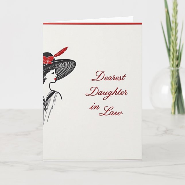 Elegant Profile Mothers Day Card (Front)
