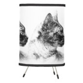 Elegant Profile of Stella the Grey Cat Tripod Lamp (Right)