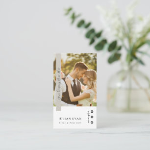 Elegant Profile Photo Sage Green Photographer Business Card