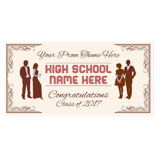 Elegant Prom Banner School Dance Party Backdrop (Front)