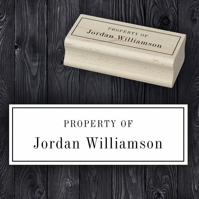 Elegant Property Of Custom Name Book Library Rubber Stamp (Creator Uploaded)