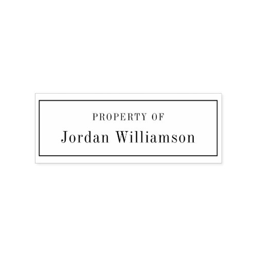 Elegant Property Of Custom Name Book Library Rubber Stamp