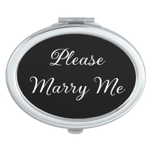 Elegant Proposal Black  White Compact Mirror