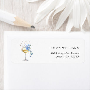 Elegant Prosecco Bridal Shower Return Address Label