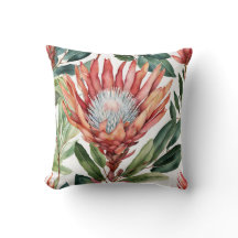 Elegant Protea Accent Pillow