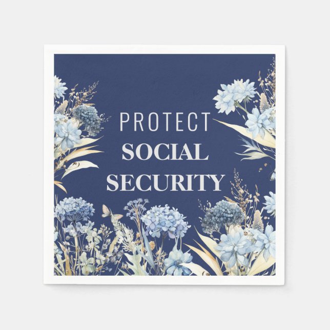 Elegant Protect Social Security Anti Trump Napkins (Front)