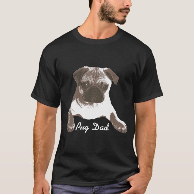 Elegant Proud Pug Dad Shirt (Front)