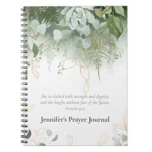 Elegant Proverbs 31:25 Personalized Prayer Journal