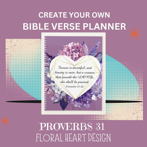 Elegant Proverbs 31 Woman Floral Christian Planner
