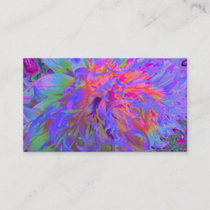 Elegant Psychedelic Decorative Dahlia Flower Business Card