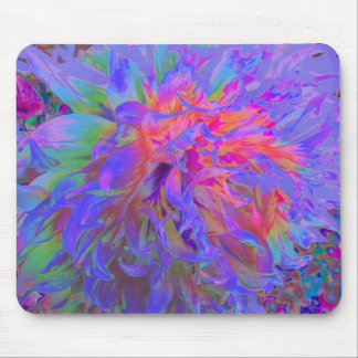 Elegant Psychedelic Decorative Dahlia Flower Mouse Pad