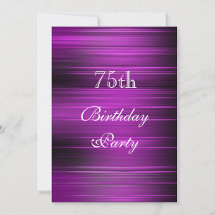 Elegant Psychedelic Purple 75th Birthday Invitation
