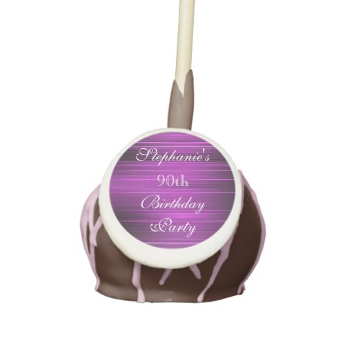 Elegant Psychedelic Purple 90th Birthday Cake Pops