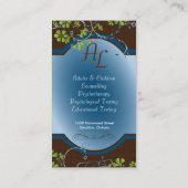 Elegant Psychologist Business Card - Brown Floral (Back)