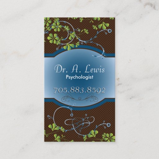 Customizable Elegant Psychologist Business Card - Brown Floral