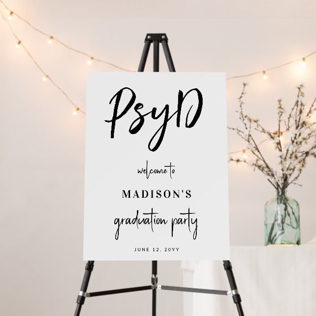 Elegant PsyD Doctor of Psychology Graduation Foam Board (In Situ (Stand))