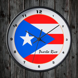 Elegant Puerto Rico, Puerto Rican Flag / House Round Clock