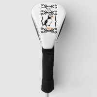 Elegant Puffin in a French Iron Frame Monogram Golf Head Cover