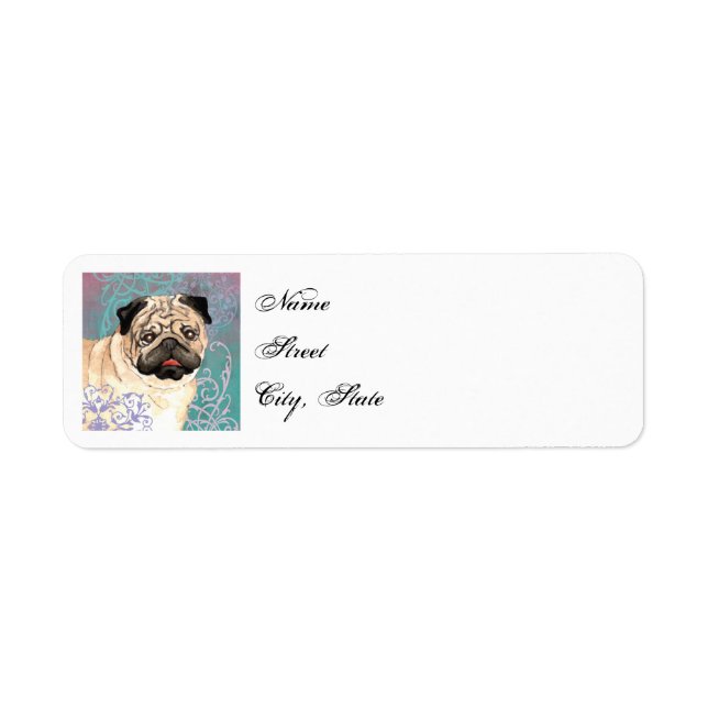 Elegant Pug Label (Front)