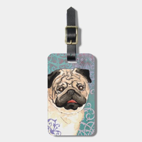 Elegant Pug Luggage Tag