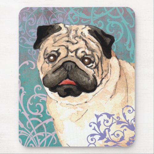 Elegant Pug Mouse Pad