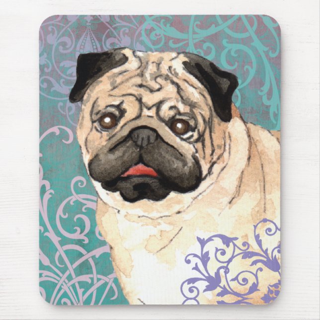 Elegant Pug Mouse Pad (Front)