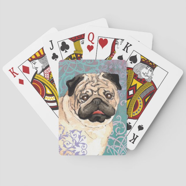Elegant Pug Poker Cards (Back)