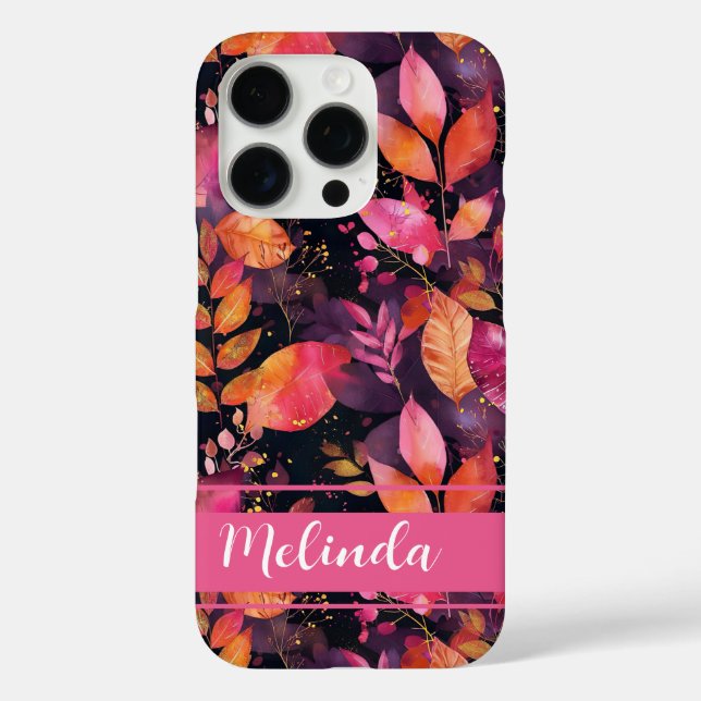 Elegant Pumpkin and flowers fall pattern Case-Mate iPhone Case (Back)