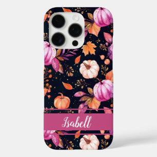 Elegant Pumpkin and flowers fall pattern iPhone 16 Pro Case