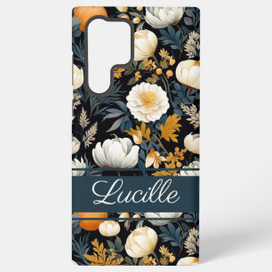 Elegant Pumpkin and flowers fall pattern Samsung Galaxy S22 Ultra Case