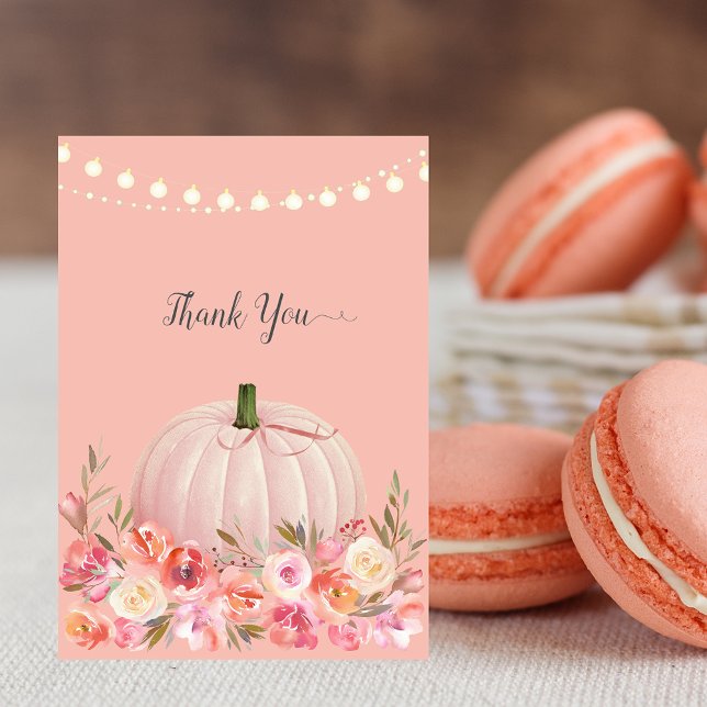 Elegant Pumpkin Baby Shower Thank You Rose Gold (Creator Uploaded)