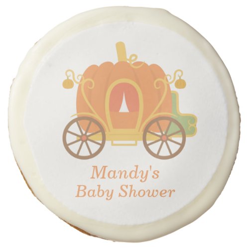 Elegant Pumpkin Carriage Baby Shower Treats Sugar Cookie